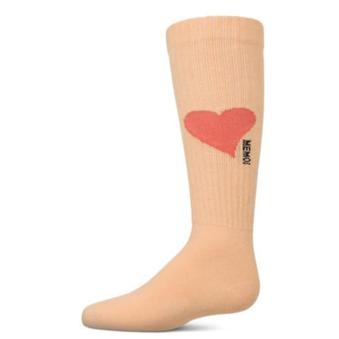 Memoi Single Heart Logo Knee High - MKF-7168