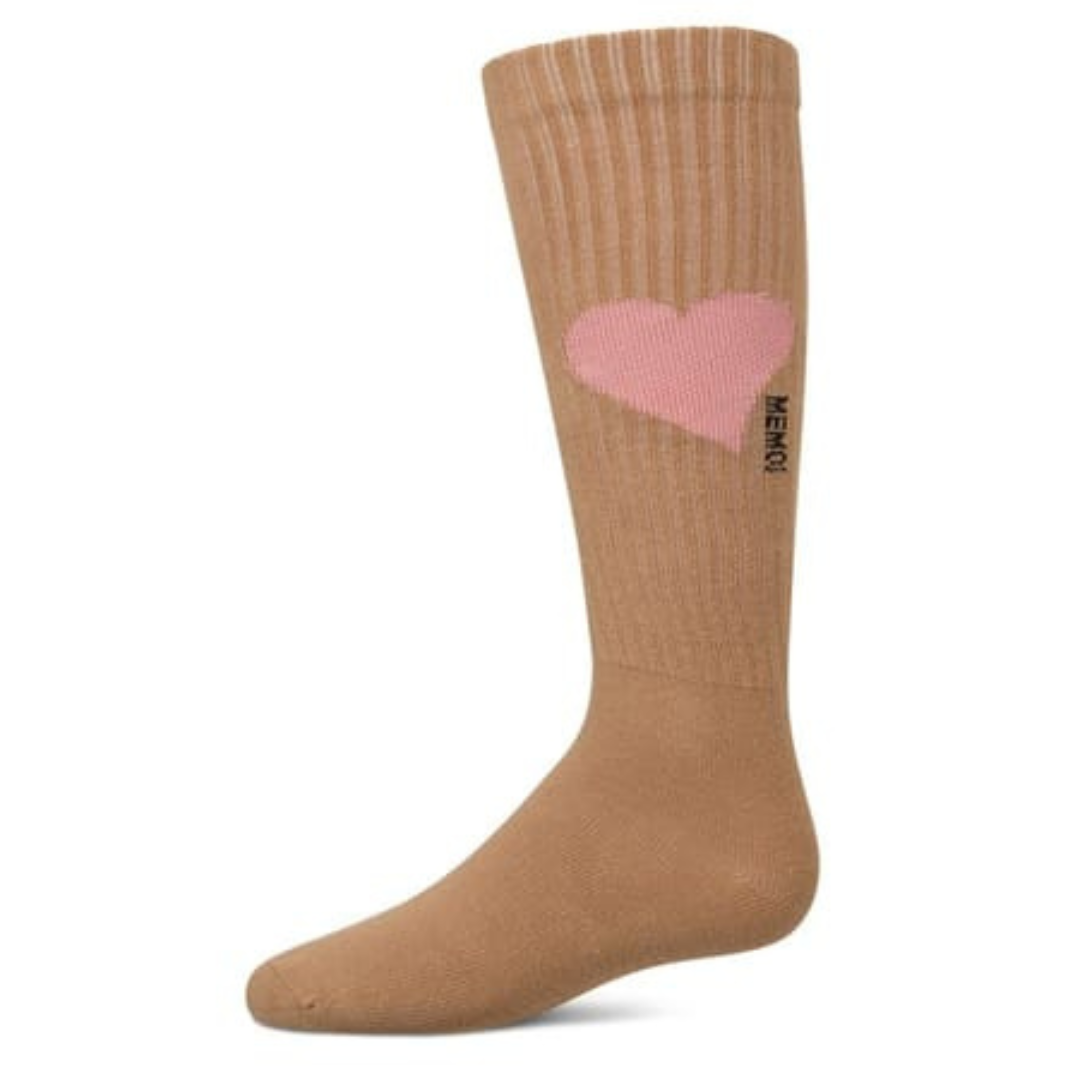 Memoi Single Heart Logo Knee High - MKF-7168