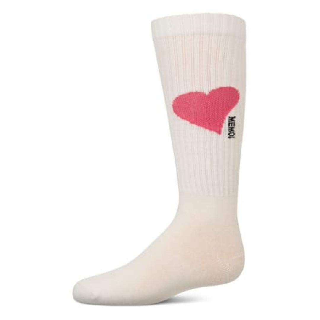 Memoi Single Heart Logo Knee High - MKF-7168