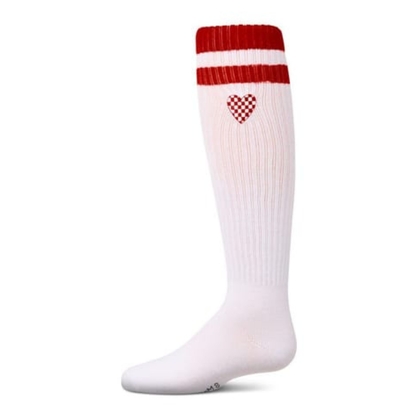 Memoi Checkered Heart Knee High - MKF-7176