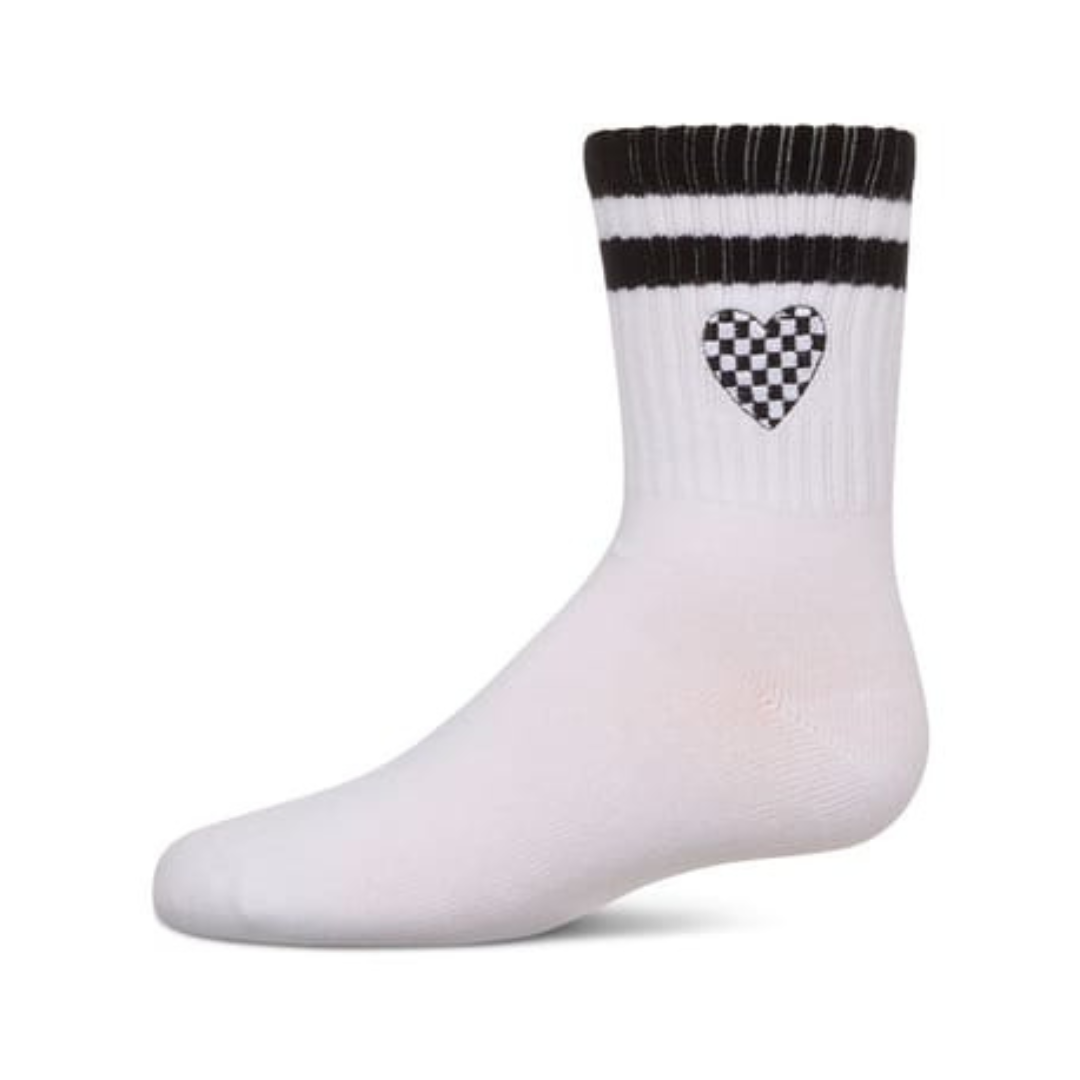 Memoi Checkered Heart Crew - MKF-6070
