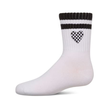 Memoi Checkered Heart Crew - MKF-6070