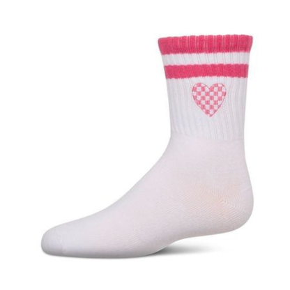 Memoi Checkered Heart Crew - MKF-6070