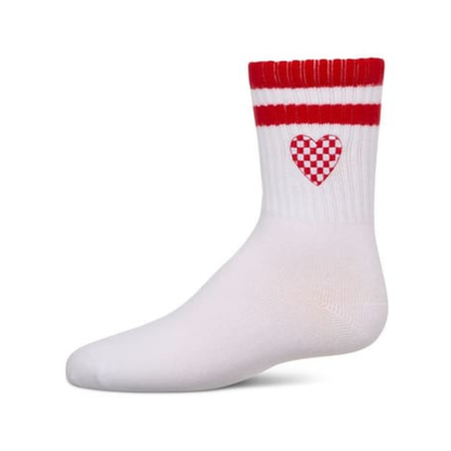 Memoi Checkered Heart Crew - MKF-6070