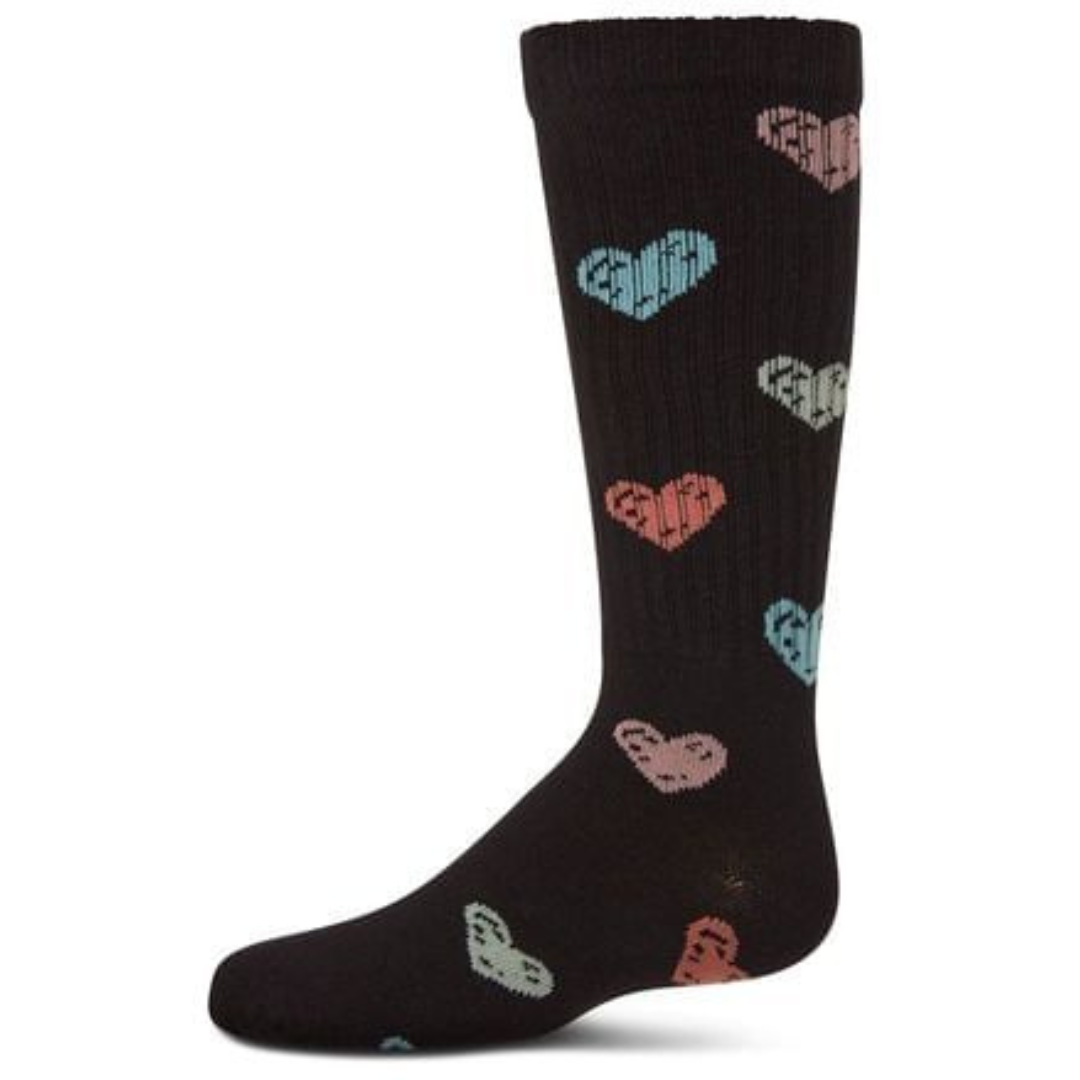 Memoi Multi Graffiti Heart Knee High - MKF-7167