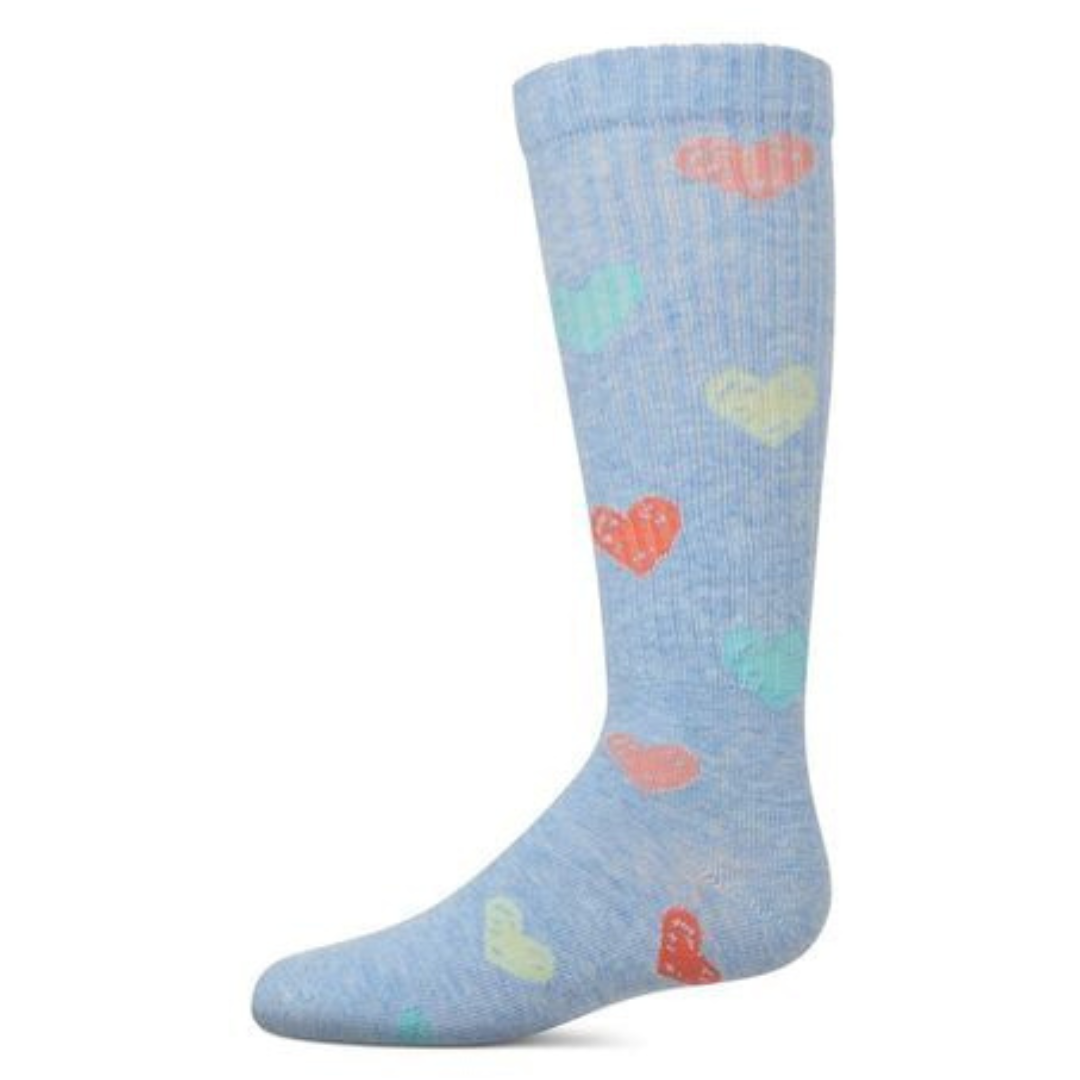 Memoi Multi Graffiti Heart Knee High - MKF-7167