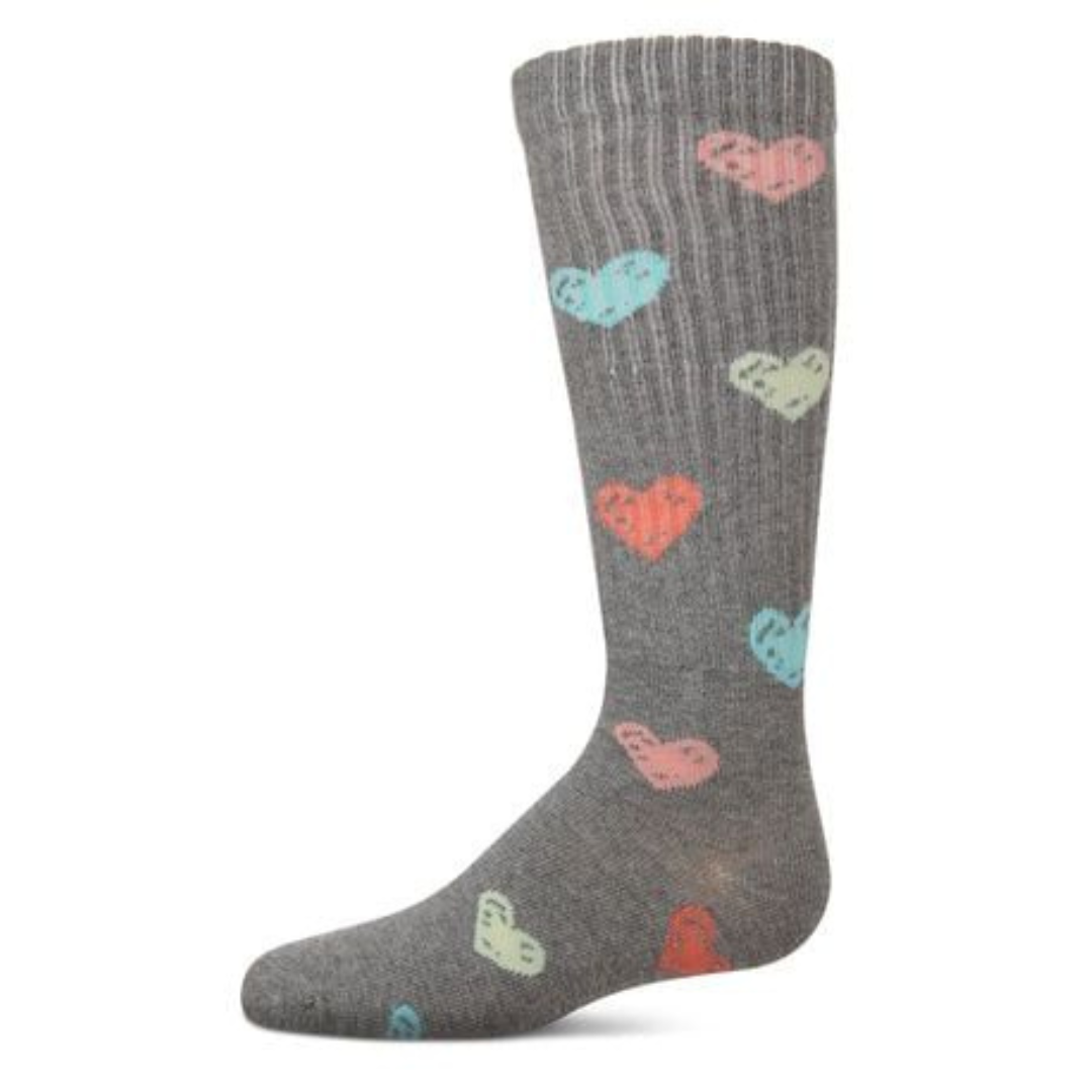 Memoi Multi Graffiti Heart Knee High - MKF-7167