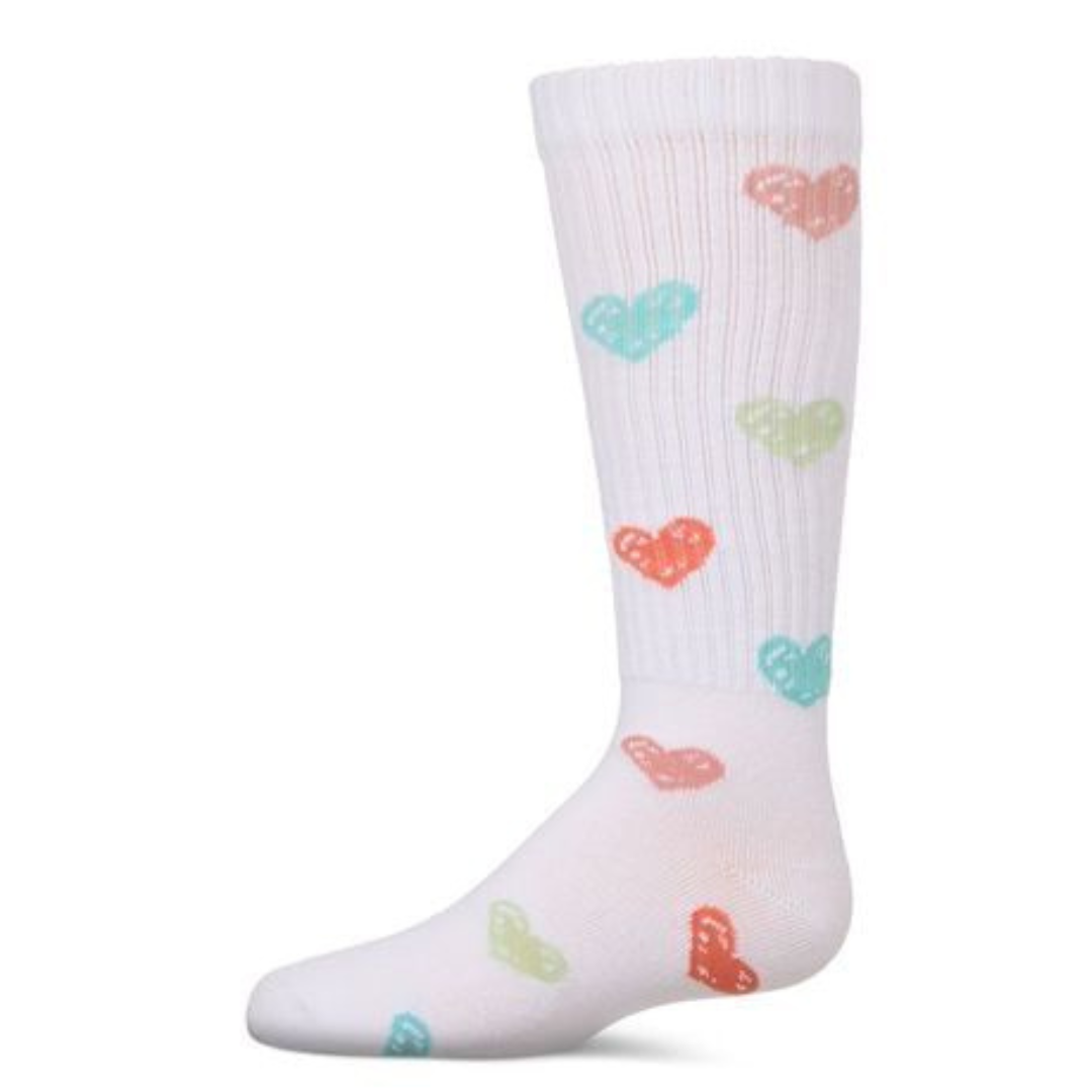 Memoi Multi Graffiti Heart Knee High - MKF-7167