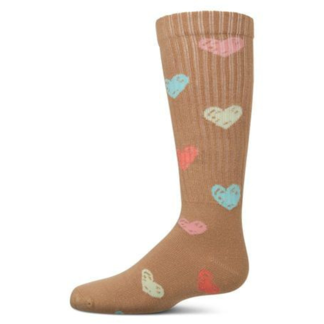 Memoi Multi Graffiti Heart Knee High - MKF-7167