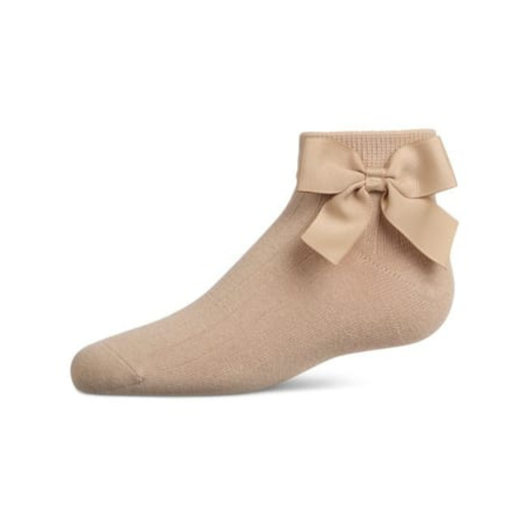 Memoi Ribbed Bow Anklet - MKF-6080