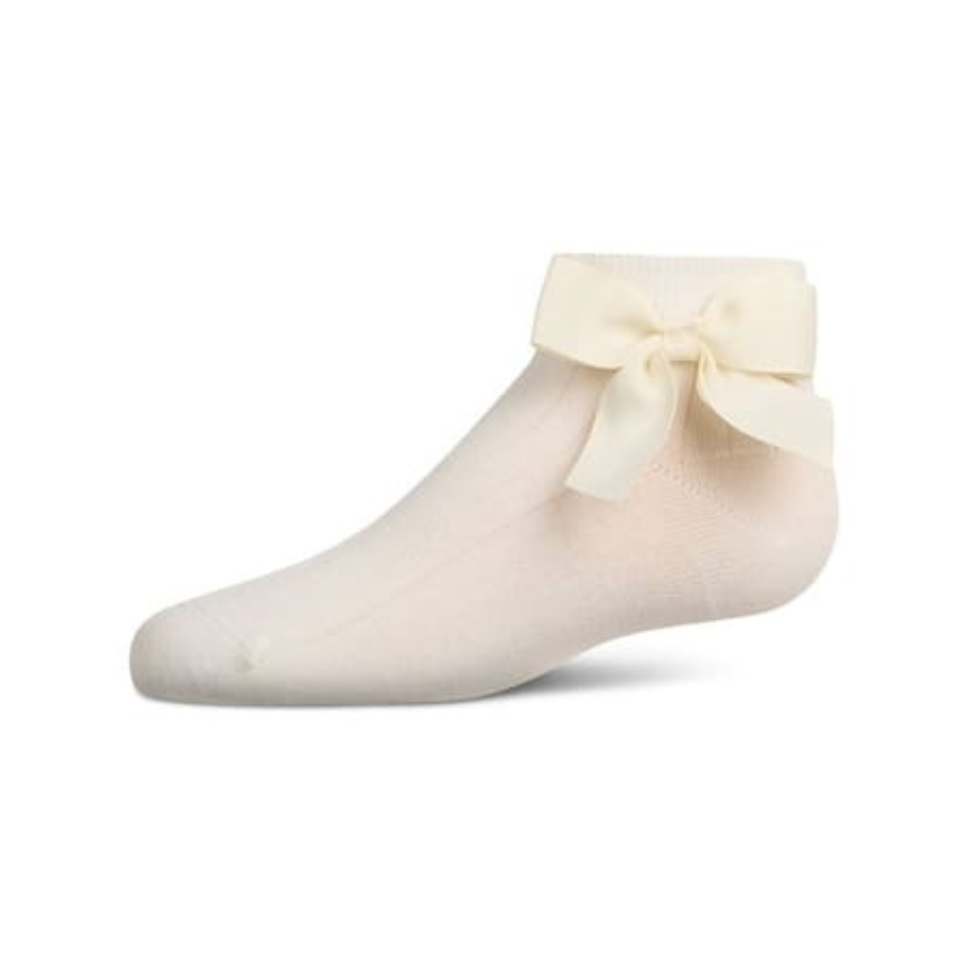 Memoi Ribbed Bow Anklet - MKF-6080
