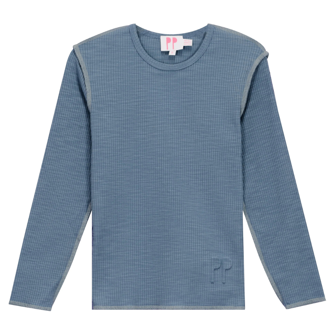 Pinky Promise Heather Rib T Shirt W/ Outside Overlock Edge Finish - SB5CY2549