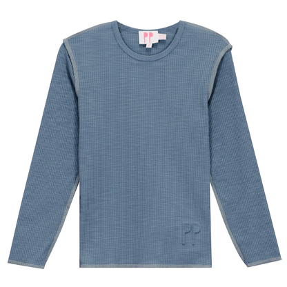 Pinky Promise Heather Rib T Shirt W/ Outside Overlock Edge Finish - SB5CY2549