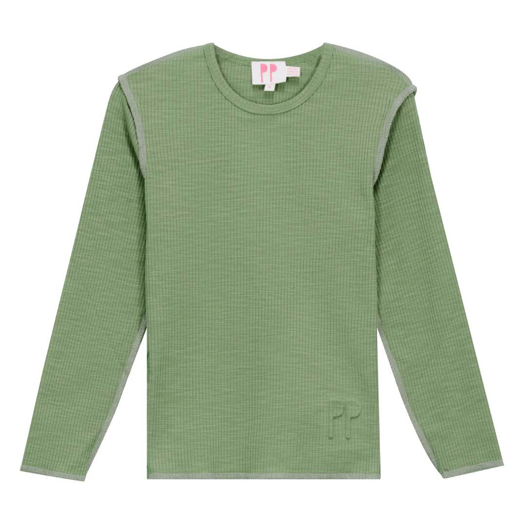 Pinky Promise Heather Rib T Shirt W/ Outside Overlock Edge Finish - SB5CY2549