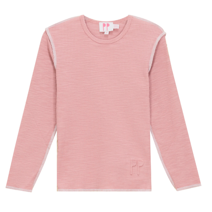 Pinky Promise Heather Rib T Shirt W/ Outside Overlock Edge Finish - SB5CY2549