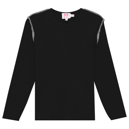 Pinky Promise Heather Rib T Shirt W/ Outside Overlock Edge Finish - SB5CY2549