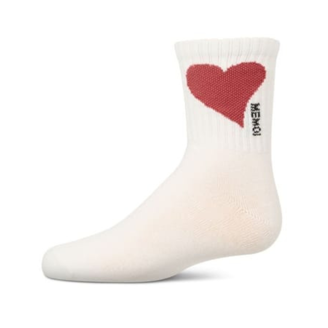 Memoi Single Heart Logo Crew - MKF-6065