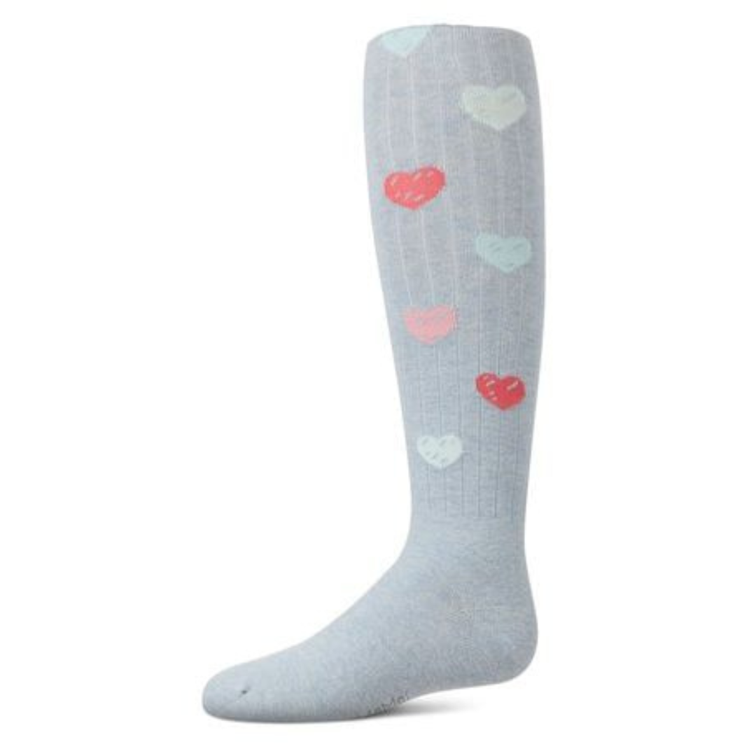 Memoi Multi Heart Graffiti Cotton Tights - MKF-4071