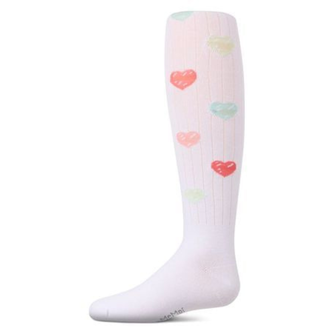 Memoi Multi Heart Graffiti Cotton Tights - MKF-4071