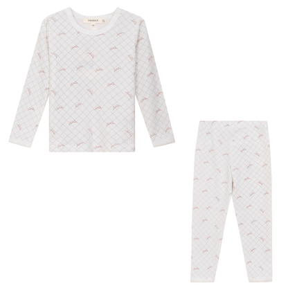 Fragile Soft Rib With Mesh Print Long Set - SB5CP7116E