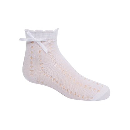 Zubii Texture Dot Sock with Bow Ankle - 1206-Z