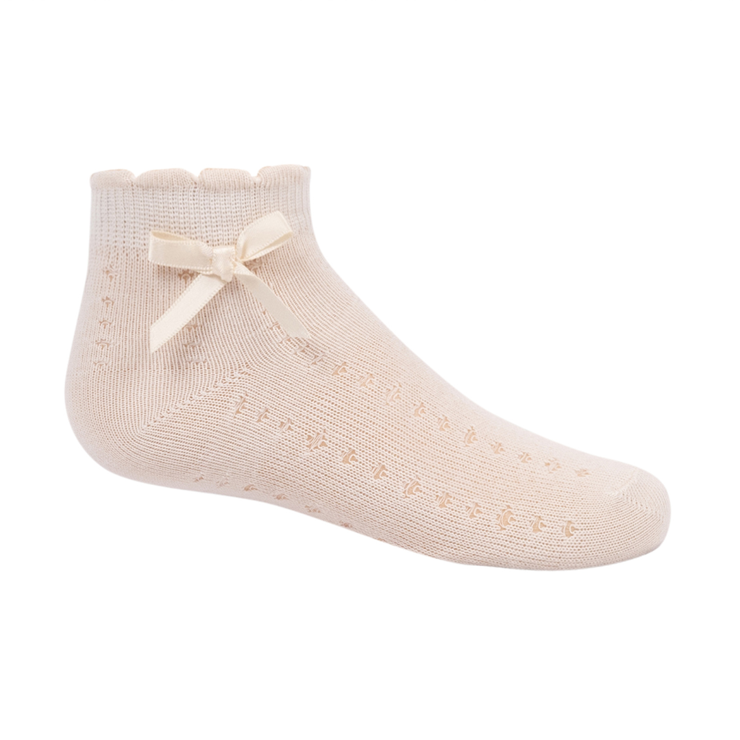 Zubii Texture Dot Sock with Bow Ankle - 1206-Z