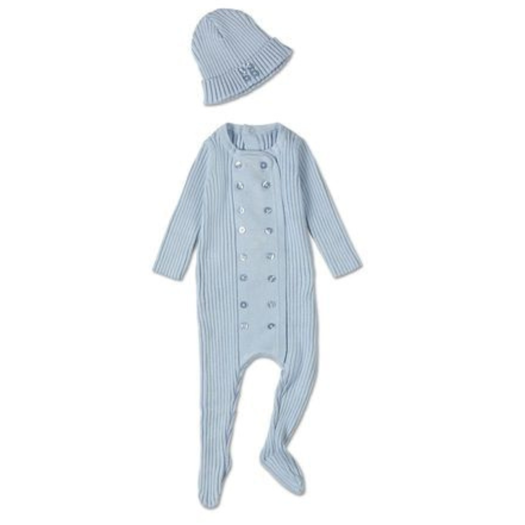 MiniMoi Sweater Rib 2 Pc Footie Set - INA09278