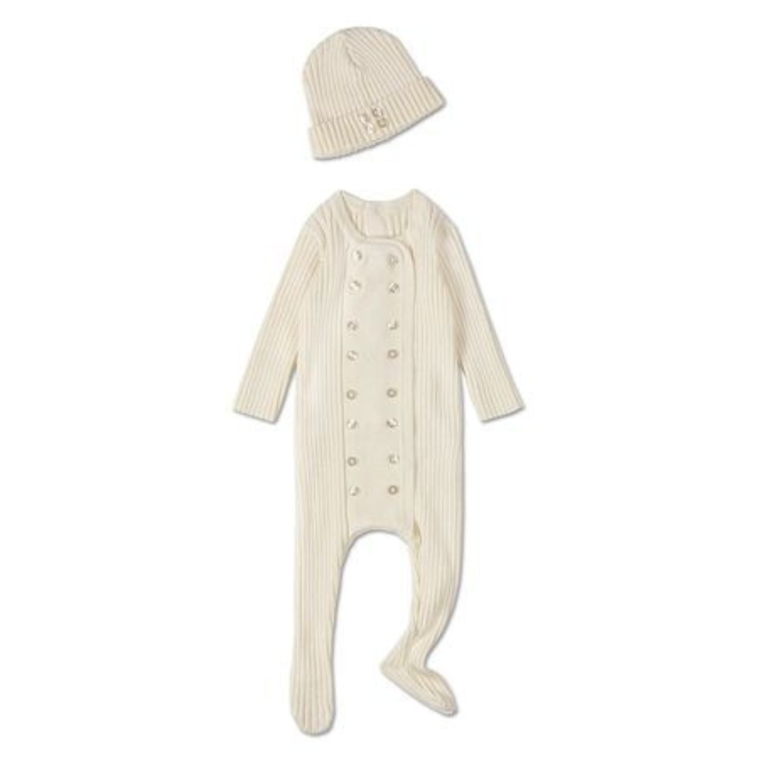 MiniMoi Sweater Rib 2 Pc Footie Set - INA09278
