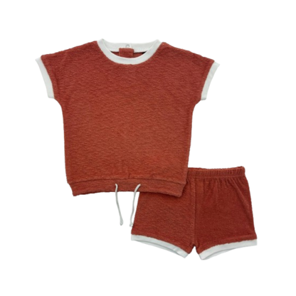 2 Squares  Textured Terry Baby Set With White Trim - SB5CP7130E