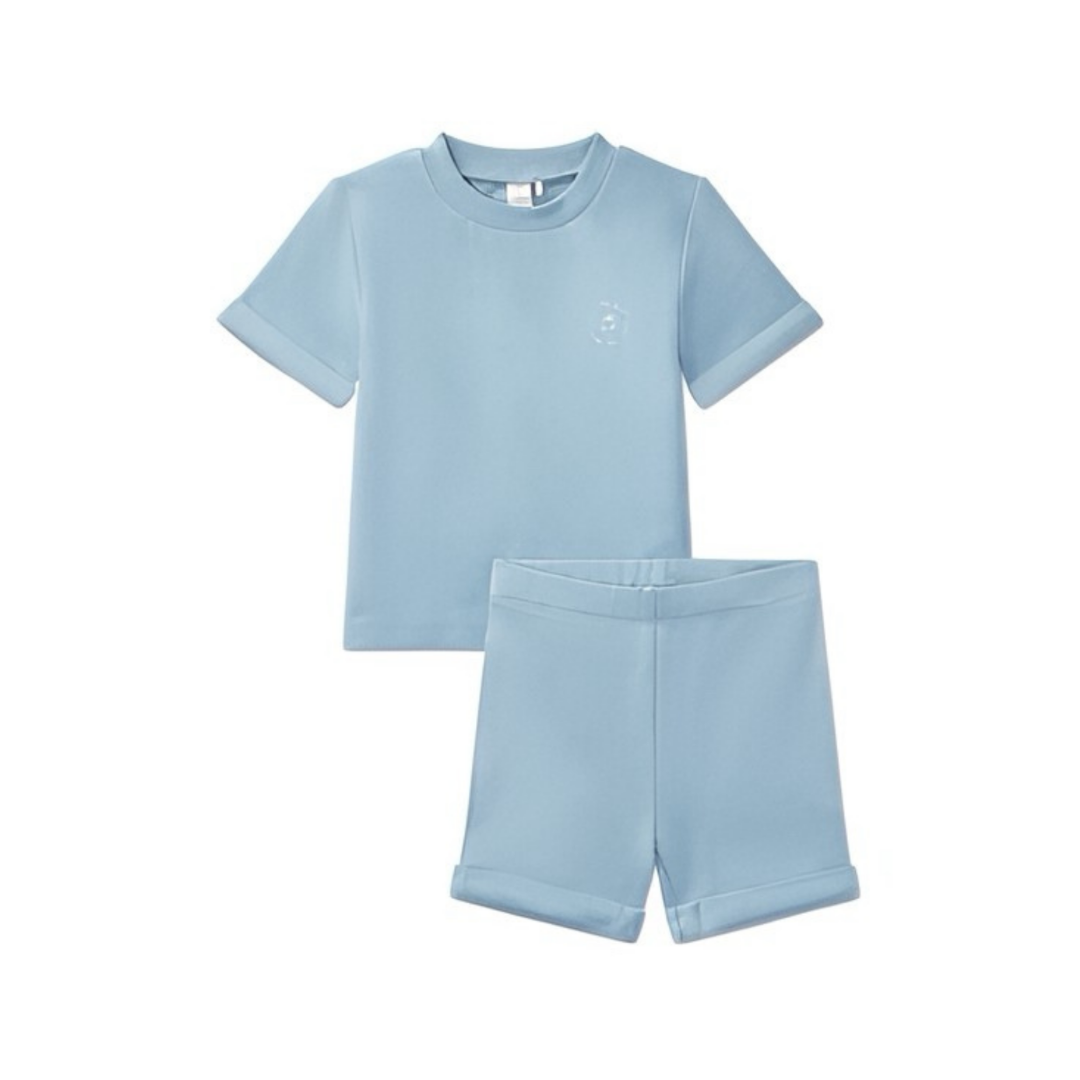 MiniMoi 2 Piece Set Stretch Cotton "Feel The Beat" Tee and Shorts - Int08882