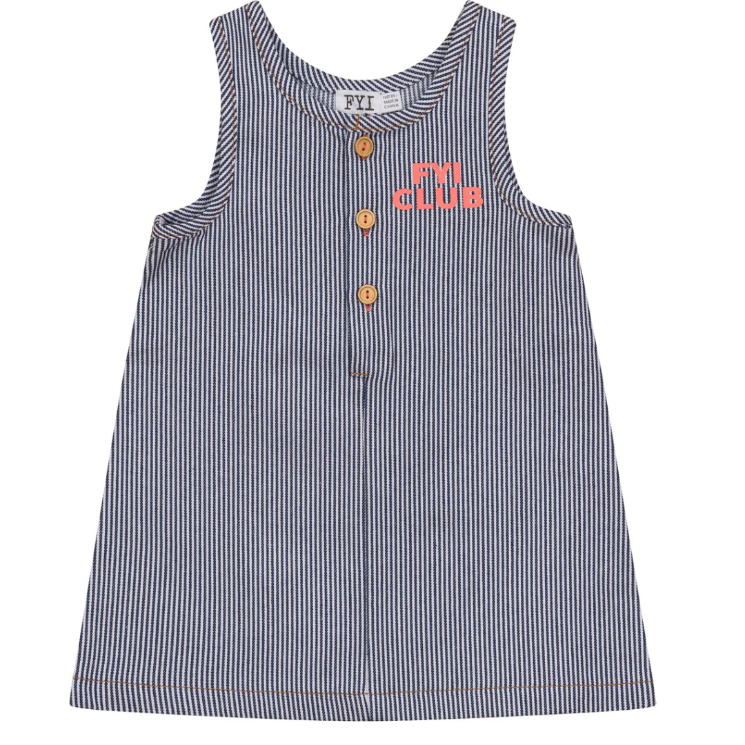 FYI  Stripe Woven Denim A Line Shape Jumper - SB5CP7132J