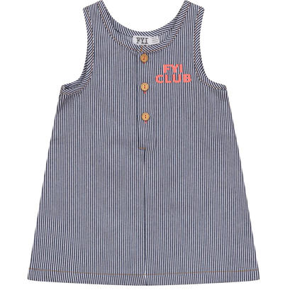 FYI  Stripe Woven Denim A Line Shape Jumper - SB5CP7132J