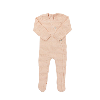 Kipp Pointelle Stripe Knit Romper & Bonnet Set - G2701RH