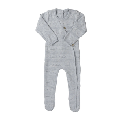 Kipp Pointelle Stripe Knit Romper & Bonnet Set - G2701RH
