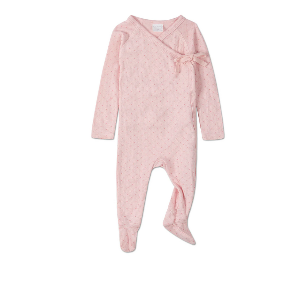 MiniMoi Little Hearts Pointelle Footie - IAG09449