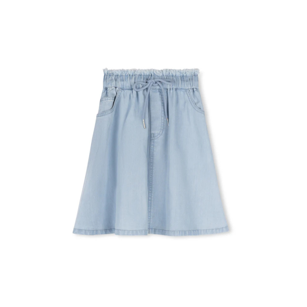 Cabana  Denim Draw String A-Line Skirt - C-19043