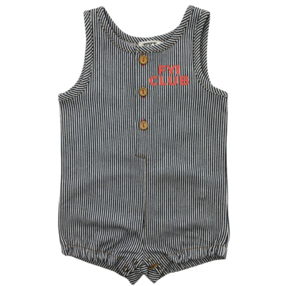 FYI  Stripe Woven Denim Short Onesie - SB5CP7132O