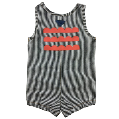 FYI  Stripe Woven Denim Short Onesie - SB5CP7132O