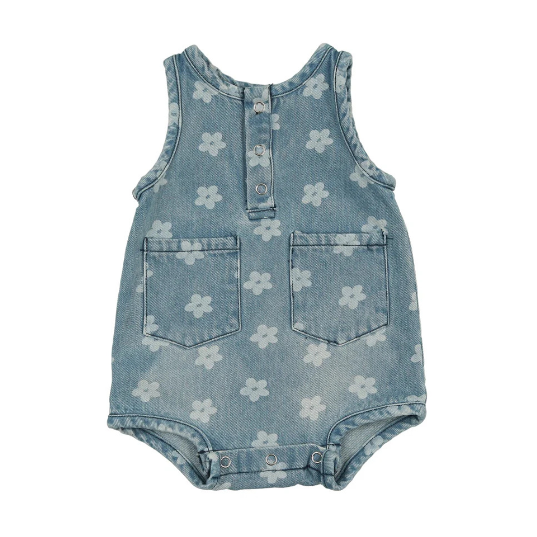 Bonjoy Printed Denim Romper - BTS25002R
