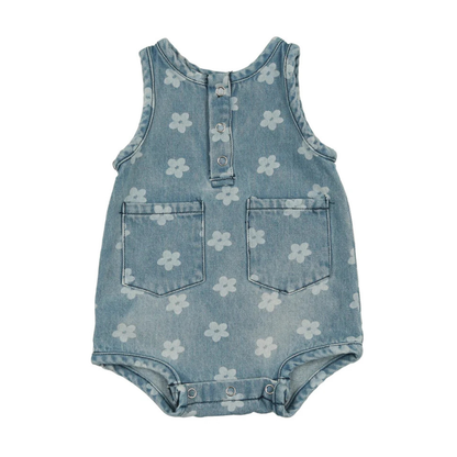 Bonjoy Printed Denim Romper - BTS25002R