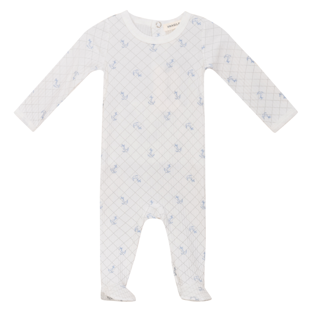 Fragile Soft Rib With Mesh Print Romper - SB5CP7116
