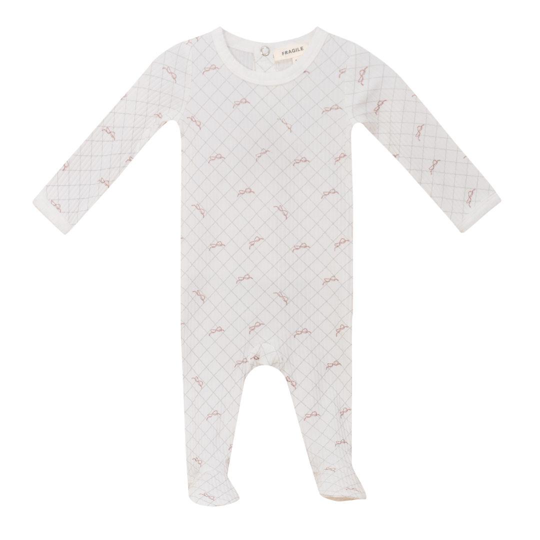 Fragile Soft Rib With Mesh Print Romper - SB5CP7116
