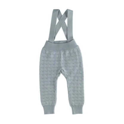 Kipp Zig Zag Pointelle Knit Long Overalls - G2702L