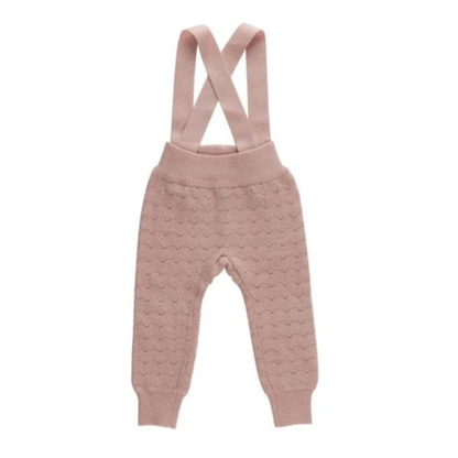 Kipp Zig Zag Pointelle Knit Long Overalls - G2702L