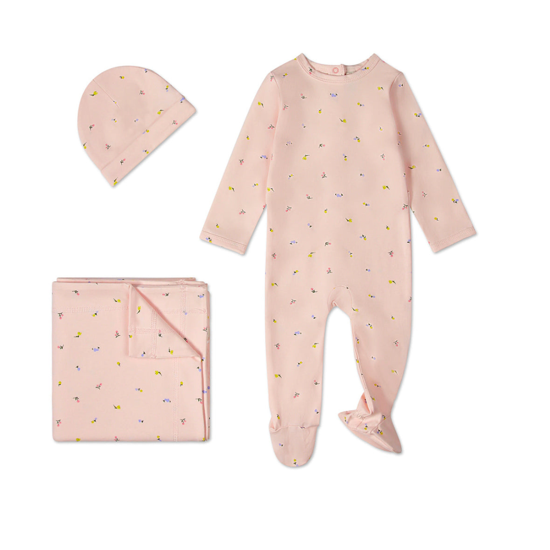 MiniMoi Blossoming Florals 3 Pc Footie Set - INA09269