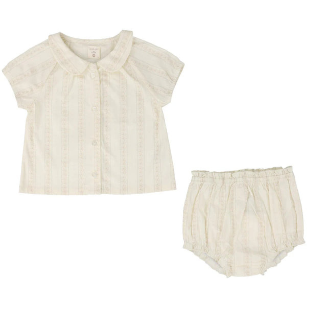 Analogie Ivy Stripe Puff Sleeve Set - ISPSS-SS25