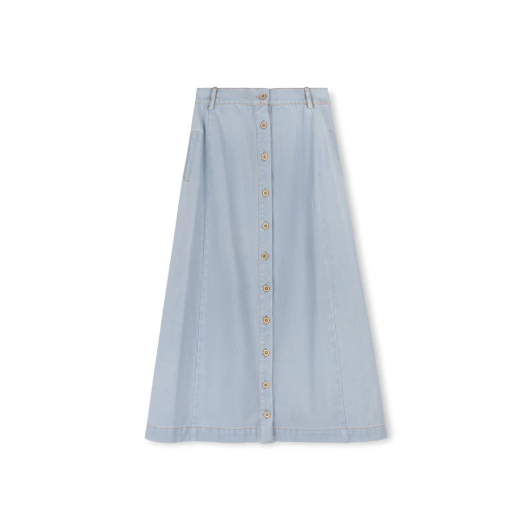 Cabana  Haley Button Down Denim Maxi Skirt - C-18964