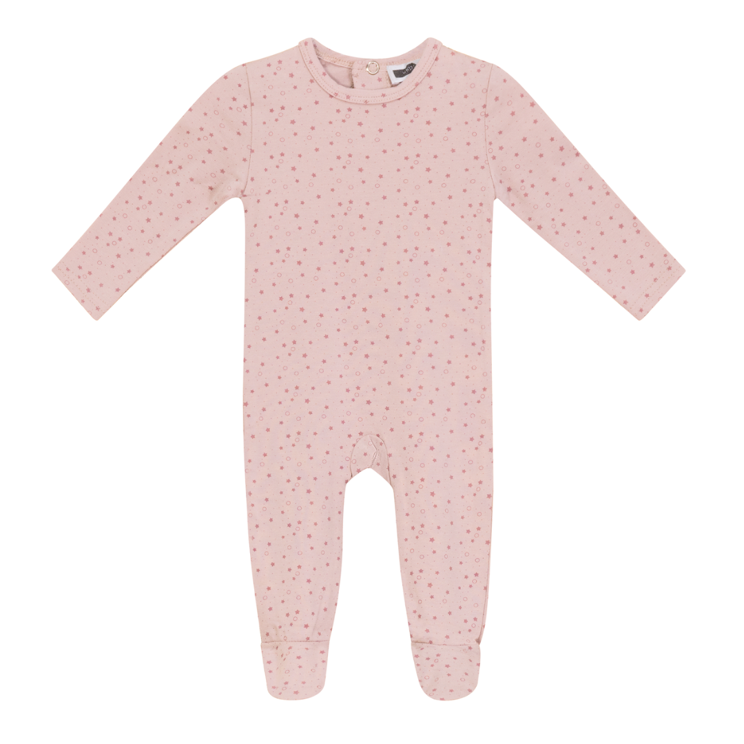 Whipped Cocoa Modal Jersey Baby Star Print Footie - SB5CY2550