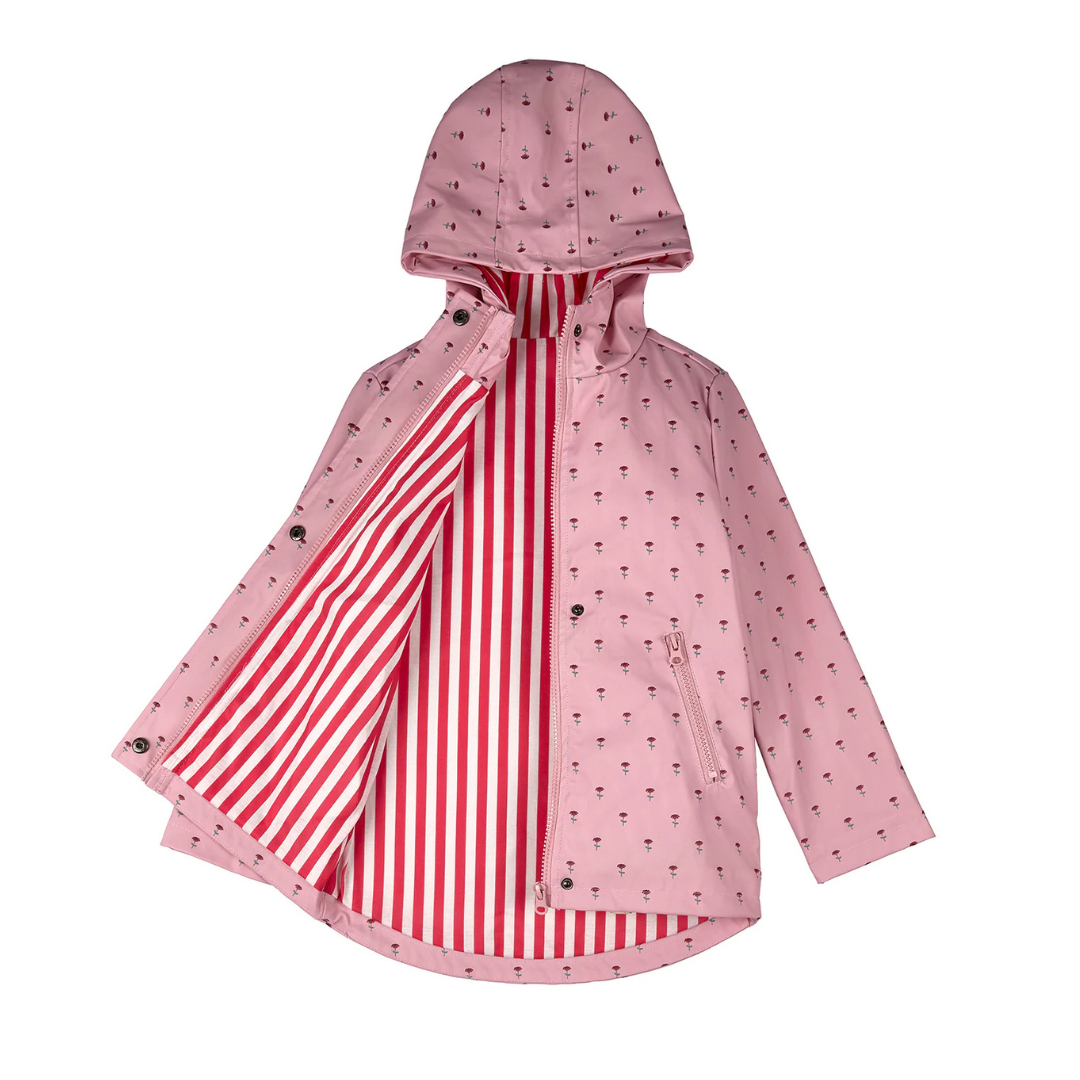 Memoi Flowers In Bloom Lined Kids Raincoat with Pouch - Mka-1000