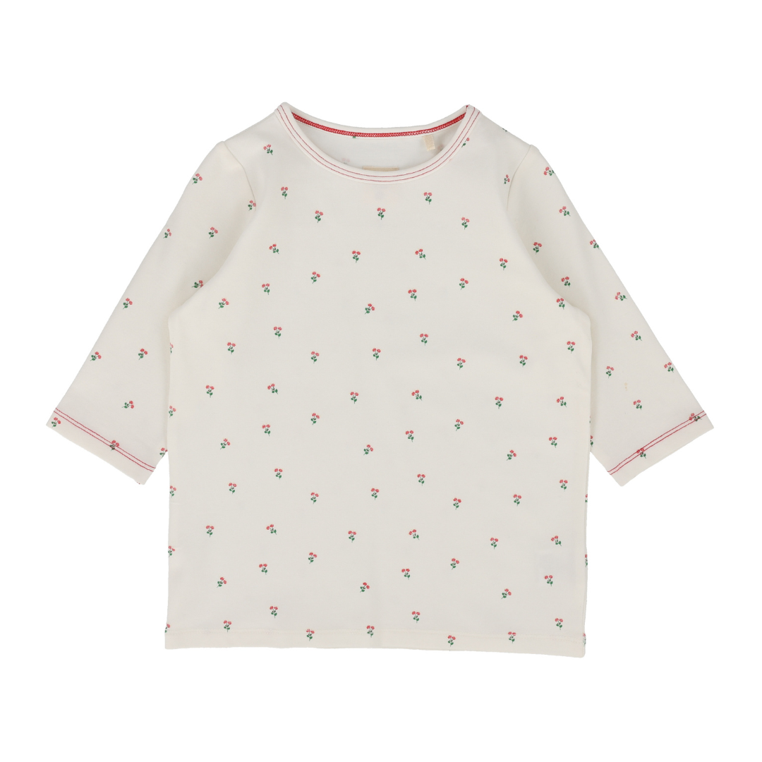 Analogie Cherry Floral Tee Three Quarter Sleeve - GDCFTQ-SS25
